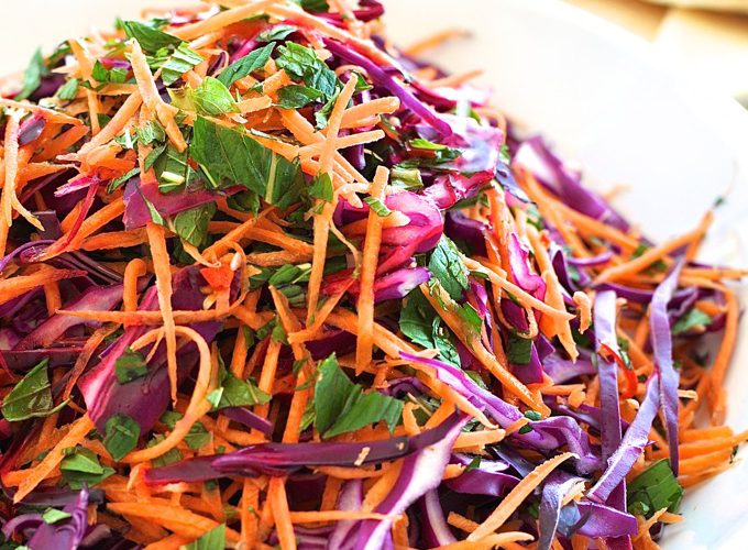 Shredded-Red-Cabbage-Carrot-and-Mint-Salad